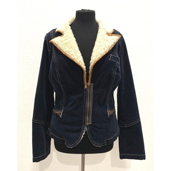 Twill Twenty Two Jackets & Blazers - ANTHRO TWILL TWENTY TWO Navy Blue Black Corduroy Jackets L